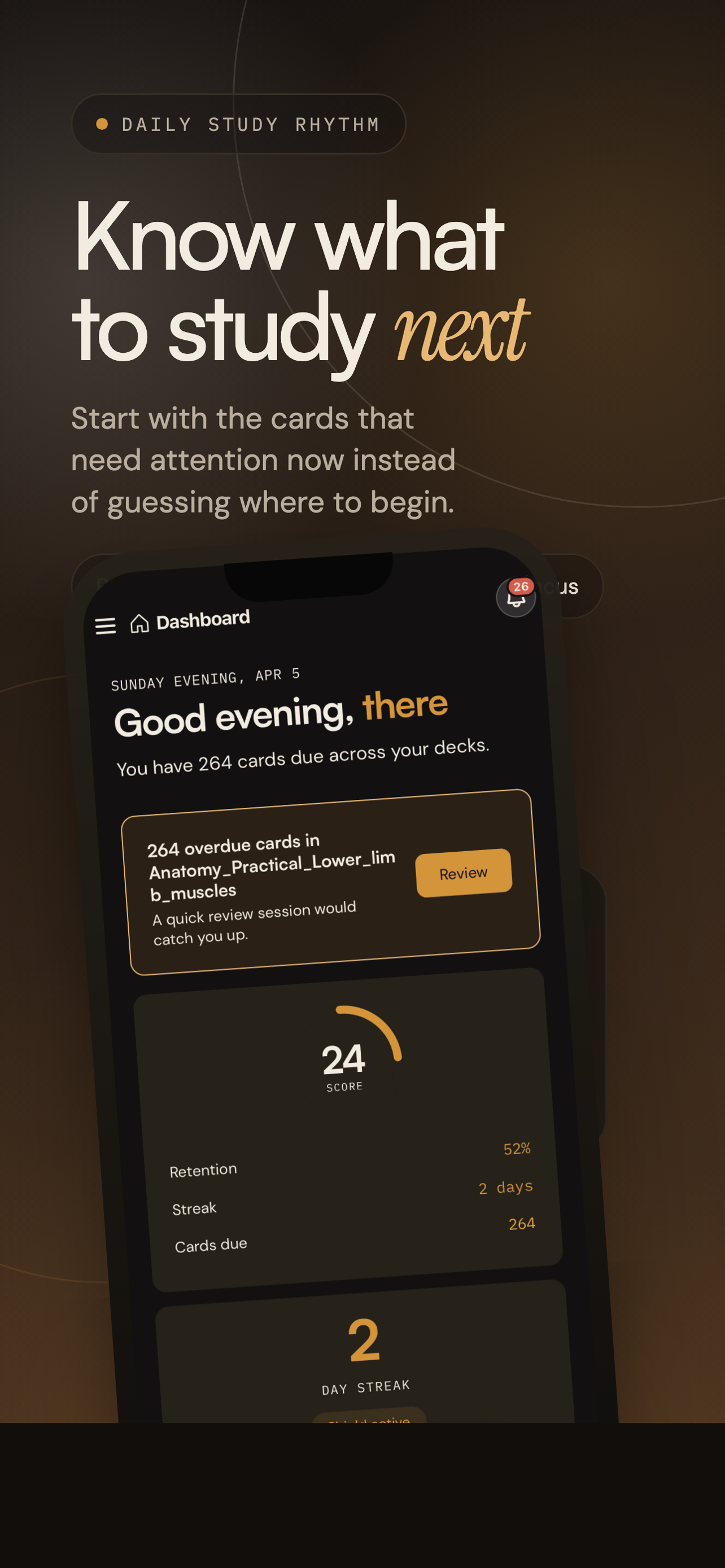 Dashboard screen in GoodOff